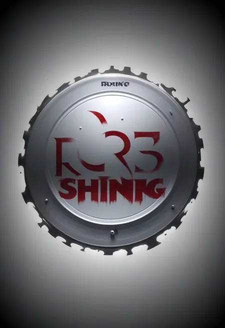 ["R3DRUM" text logo|"MURDER" text logo], advertisement, mirrored as plot, The Shining film style