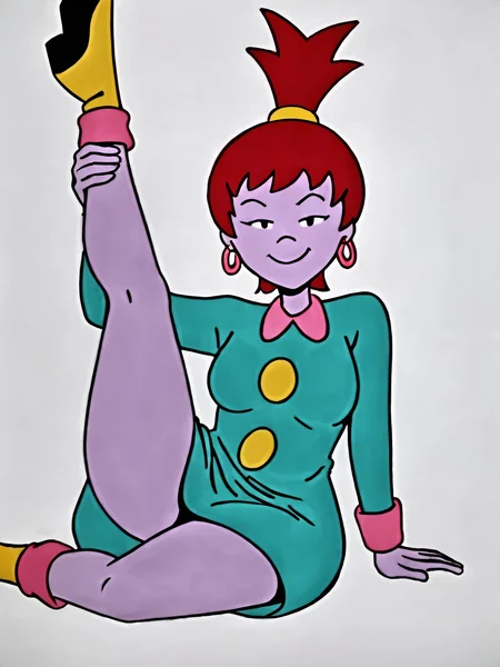 score_9, source_anime, masterpiece, high quality, BREAK, white background, 1girl, <lora:Beebee_Bluff_PDXLv0:0.6> beebee bluff, hoop earrings, green dress, aged up, medium breasts, wide hips, adult figure, mature body, sitting, leg up, looking at viewer, smug,