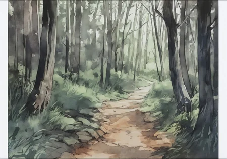 *Channel_42*
*The background for a new anime horror sci-fi visual novel*
*Watercolor* *Charcoal* *Stencil* *1920s* *Colorized*
*Woods* *Trail* *clearing* *lake*
*Evening* *Spring* *Clear*