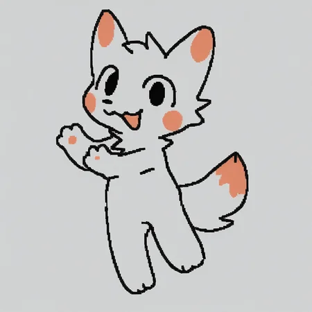 1boy, solo, white background, simple background, furry, smile, full body, tail, happy