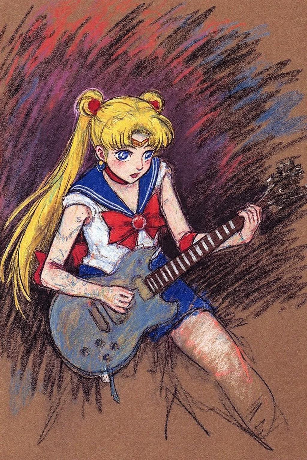 marycassatt2 drawing. 
Punk sailor moon playing a guitar at a heavy metal mosh pit, tattoos, piercing. <lora:marycassatt2_cap_d6a3:1.0><lora:840708967660406670:0>