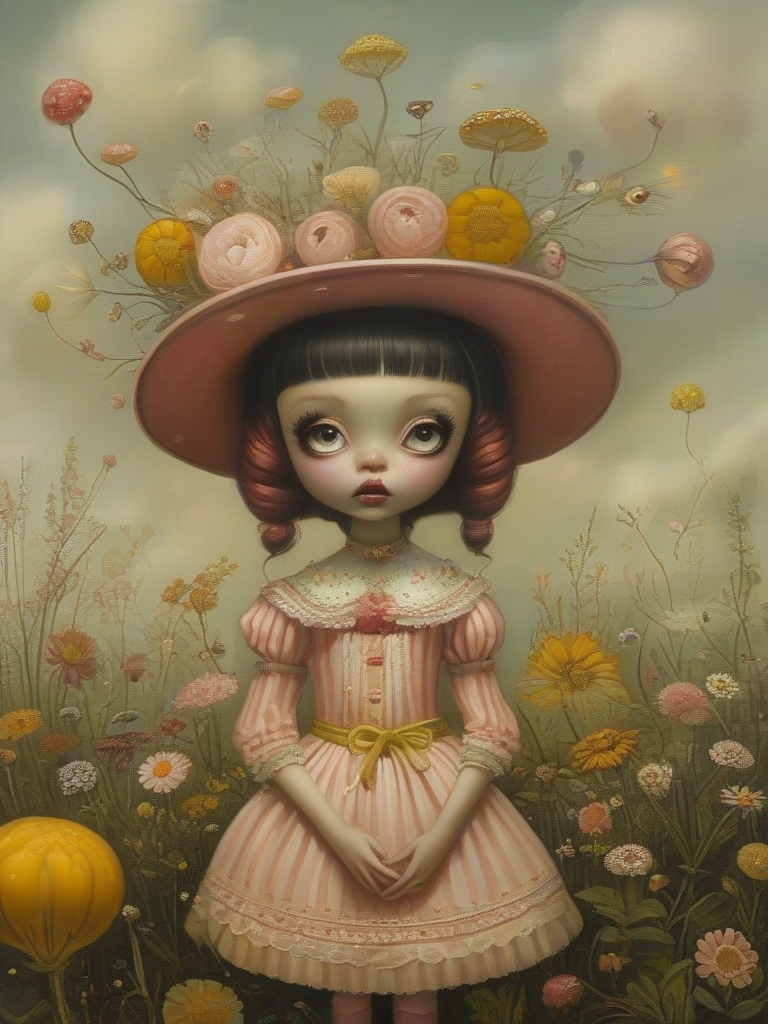 masterpiece,best quality,popsurrealism art,masterpiece,by Mark Ryden,digital painting,<lora:tbh76-sdxl:1>,