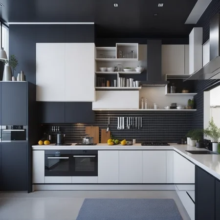 <lyco:geometric_style_interior_design_Sa_May:1.0> geometric style interior design of kitchen
