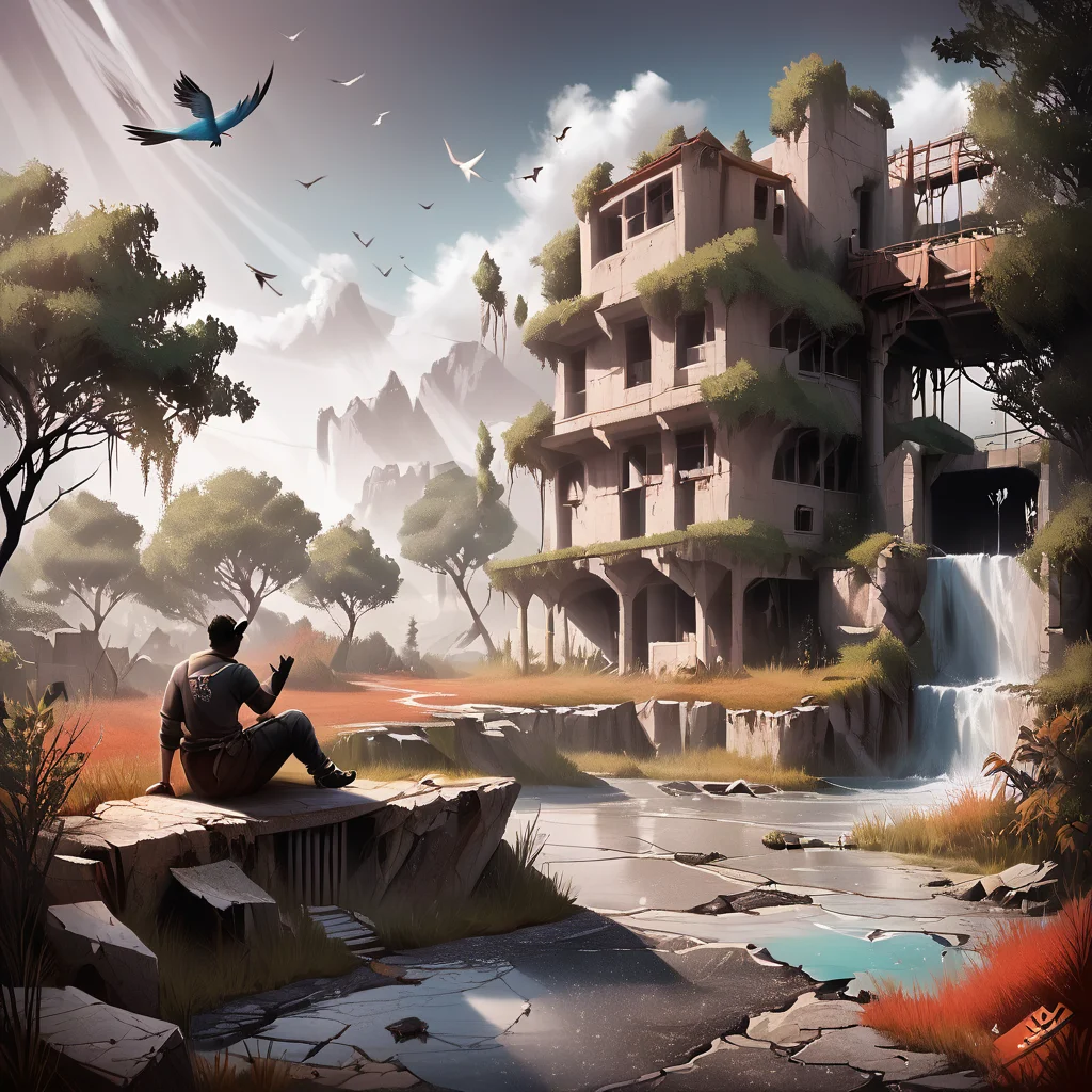 score_9, score_8_up, score_7_up, score_6_up, score_5_up, score_4_up,
StalkerWorld,, tree, outdoors, sitting, scenery, ruins, bird, 1boy, signature, bare tree, <lora:stalker_pony:0.6>
