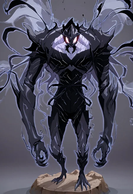 Ant King Beru , humanoid, getting out of a three shadow