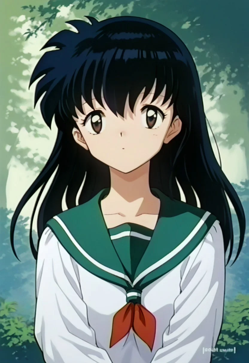 (source_anime, score_9, score_8_up, score_7_up:1), portrait, 1girl, solo, kagome, looking at viewer