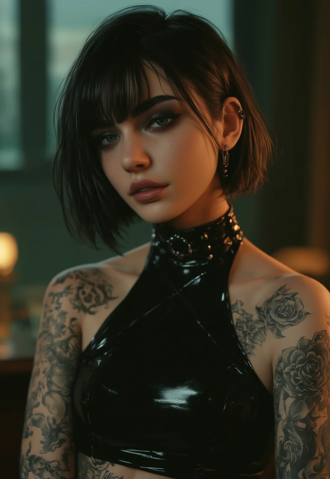 safe_pos, masterpiece, best quality, highly detailed, score_9, score_8_up, score_7_up, Expressiveh,
masterpiece, best quality, highly detailed, score_9, score_8_up, score_7_up, Expressiveh,
1girl, makeup, goth, emo, portrait, close-up, messy bedroom, supported on bedside table, clutter tattoos, solo, sexy curves, revealing outfit, a latex minidress, depth of field, highly detailed, high contrast, film grain, Rim Lighting
<lora:Dynamic Poses:1>
<lora:detailed_notrigger:1>
(((full clothed))),
<lora:Dynamic Poses:1>
<lora:detailed_notrigger:1>
(((full clothed))),