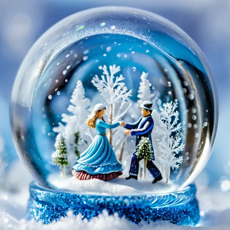 Macro Photography, microworldslora, snow globe, couple, dancing, close-up, macro 100mm, macro photography