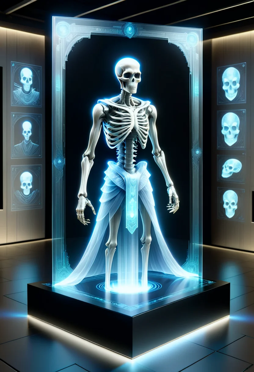 hyper detailed masterpiece, dynamic, awesome quality,horror, foil stamping, papyrus, , on a holodisplay, DonMH010D15pl4yXL <lora:DonMH010D15pl4yXL-000008:1>