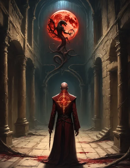 Beneath a blood-moon sky, an ancient mansion loomed over a desolate village, its towers reaching for the heavens like gnarled fingers. Within its shadowed halls, the reclusive scholar Draco Silens studied the enigmatic Codex Arcanaâa grimoire that held the secrets of the occult. As he delved deeper into its cryptic pages, his eyes fell upon an intricate diagram that seemed to shift and pulse with a sinister life. The symbols danced before him, weaving a pattern that whispered promises of unimaginable powerâif only he could decipher their dark meaning. Draco knew well the price of such knowledge but could not resist the siren call of forbidden wisdom. He began to chant an incantation, his voice echoing through the cavernous halls, as he traced the sigil with a quill dipped in blood. The air grew thick with anticipation, and as he completed the final invocation, a flash of crimson light illuminated the chamber, revealing the gateway to a realm best left unopened. The scholar hesitated, torn between his insatiable curiosity and the primal instinct for survival, as the veil separating the mortal world from the abyss of nightmares began to part.<lora:The_Grey_Ones_Horror_Theme_v2-000008:0.8> gr4y0ne, horror (theme)