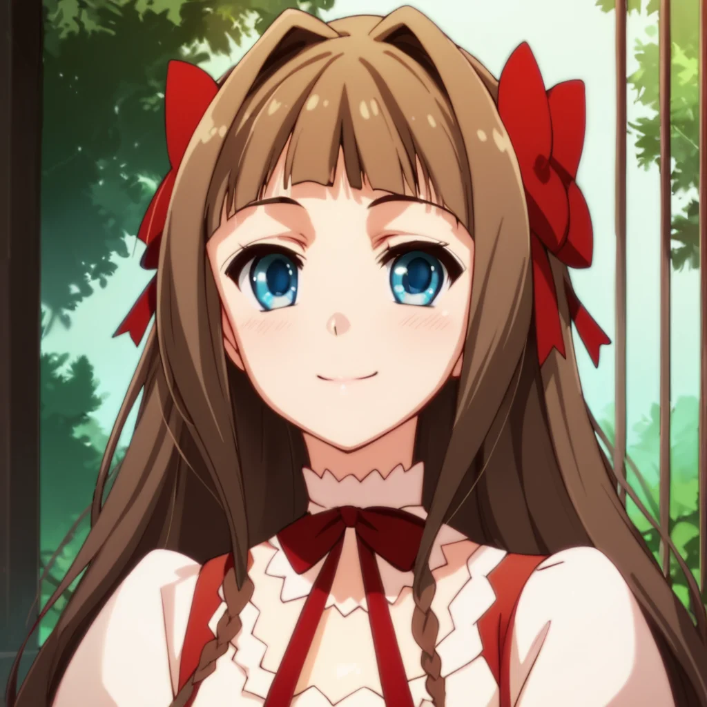 score_9, score_8_up, score_7_up, score_6_up, score_5_up, score_4_up, source_anime, , Asuka, long hair, blue eyes, brown hair, , soft smile, portrait