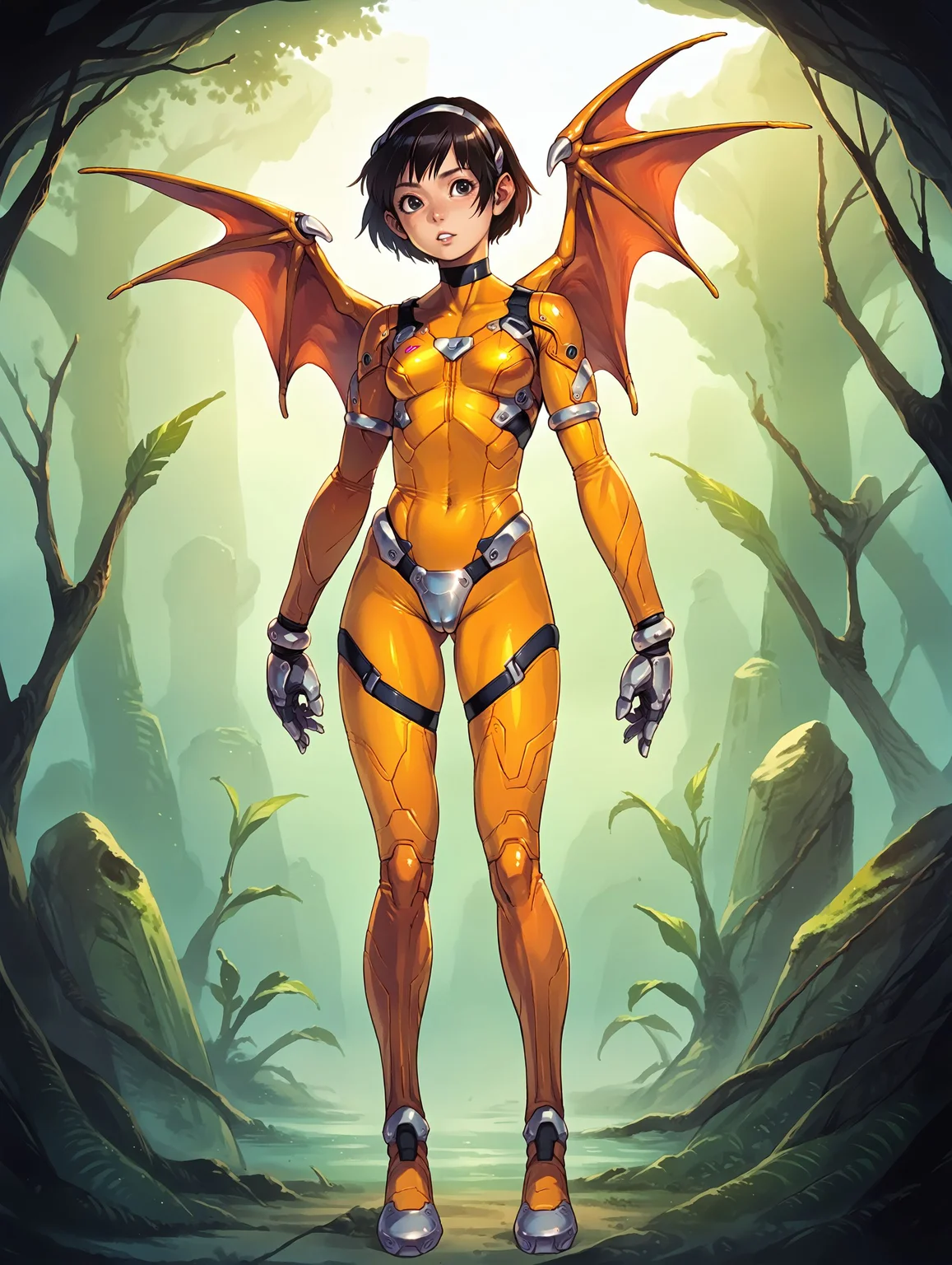 score_9,score_8_up,score_7_up,score_6_up,score_5_up,score_4_up,source_anime,1girl, full body, bodysuit, <lora:poju33PonyXL_100e_8x1:1>,