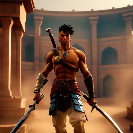 cinematic realistic photo a warrior, persian temple background, fog <lora:Prince1024:0.8> . 35mm photograph, film, bokeh, professional, 4k, highly detailed