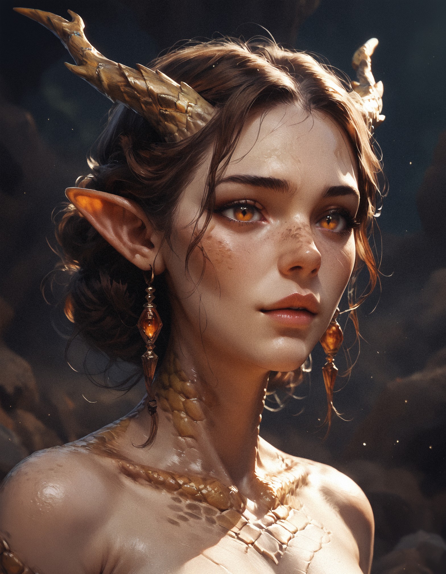 score_9, score_8_up, score_7_up, score_6_up, score_5_up, score_4_up,  rating_explicit, medium shot, dragon lady, golden scales, detailed scales, concept art, hazel eyes  <lora:pony/twilight_style:0.8>