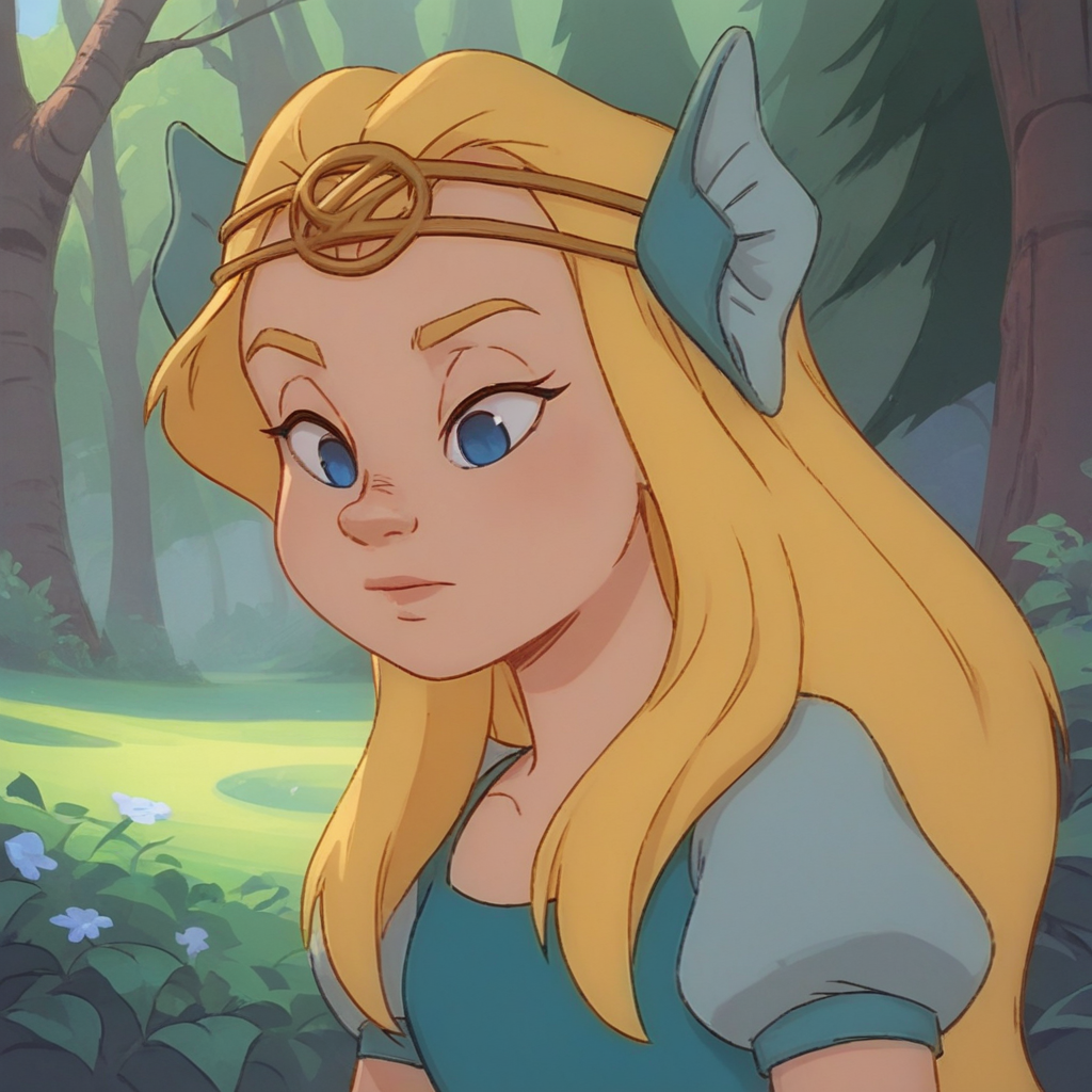 score_9_up, score_8_up, BREAK, Andrea, 1girl, solo, blonde hair, long hair, blue eyes, dress, upper body, <lora:Andrea_TheOzKids_PXL_Leaf3-000014:1>, outdoors, forest,