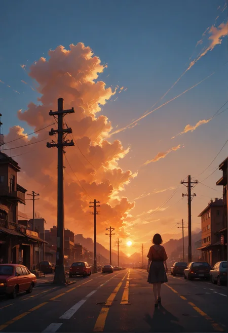 score_9,score_8_up,score_7_up,embedding:zPDXL2, film grain,Cinematic Lighting, Expressiveh,th3rm4l,colorful, outdoors, sky, blue sky, gradient, gradient background, no humans, ground vehicle, scenery, sunset, orange background, power lines, gradient sky, orange sky<lora:增强\(收藏)\sdxl_lightning_8step_lora.safetensors:1.0:1.0> <lora:增强\(收藏)\Expressive_H-000001.safetensors:0.4:0.4> <lora:增强\(收藏)\Hands XL 4.safetensors:1.0:1.0> <lora:增强\(收藏)\glowneon_xl_v1.safetensors:0.5:0.5> <lora:extremely detailed (no trigger).safetensors:1.0:1.0> <lora:Vixon\(收藏)\Vixon's Pony Styles Thermal.safetensors:0.4:0.4> <lora:增强\(收藏)\sinfully_stylish_SDXL.safetensors:0.4:0.4>