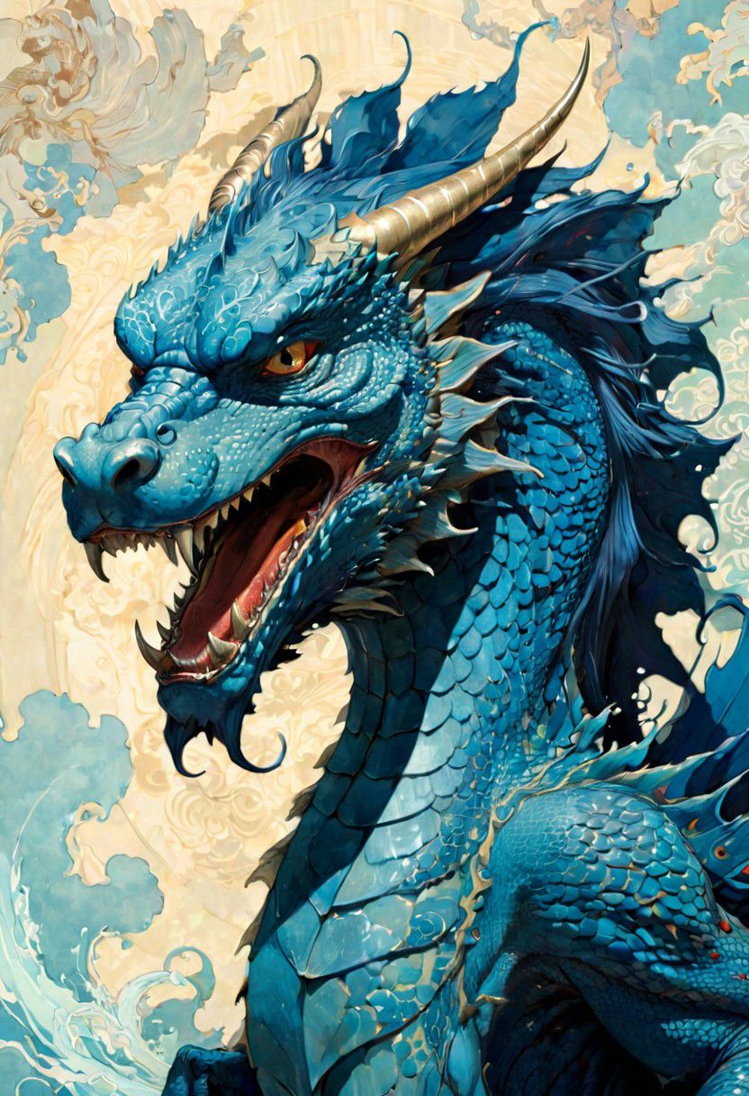 by Jean-Baptiste Monge and Tomer Hanuka, cinematic photo, Chinese ancient mythological style, a blue Orient Dragon, close-up, hyper-realism, comic book cover art, bold lines, expressive drawing,  award winning, (intricate details, masterpiece, best quality:1.4),
looking at viewer, dynamic pose
<lora:add-detail-xl:1> <lora:xl_more_art-full_v1:0.5>  <lora:NicolaSamori:0.5> in the style of nicola samori <lora:looking_at_viewer:2>