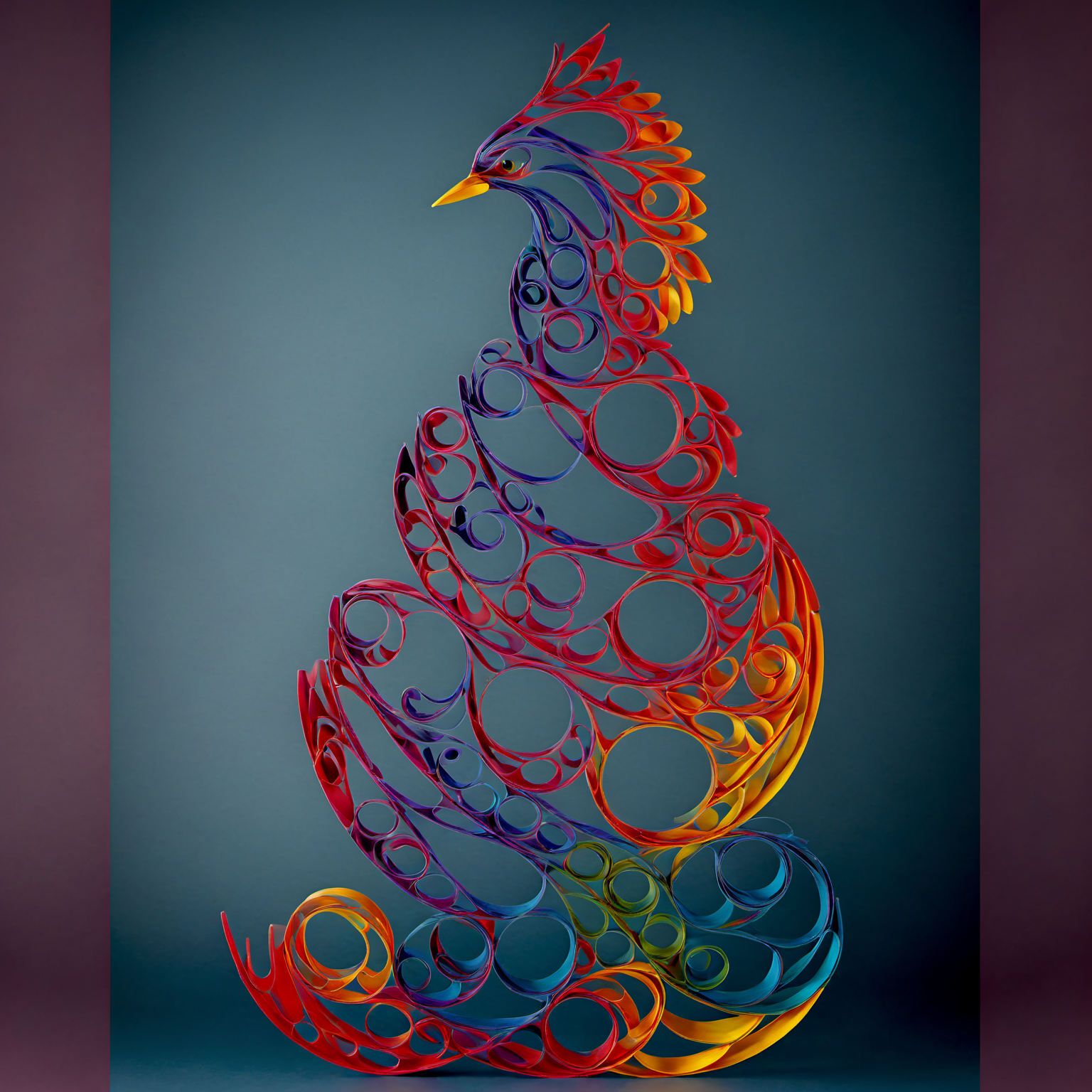 paperart, bird, from side,colorful <lora:paperart:1>