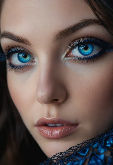 photographic art, stunning beauty, (dramatic) lighting, (sensational) haze, beautiful blue eyes<eyedetailpxl, facial portrait>, glossy lips, stark, stunning, documentary portrait photography, ffacedetailxl, detailxl,