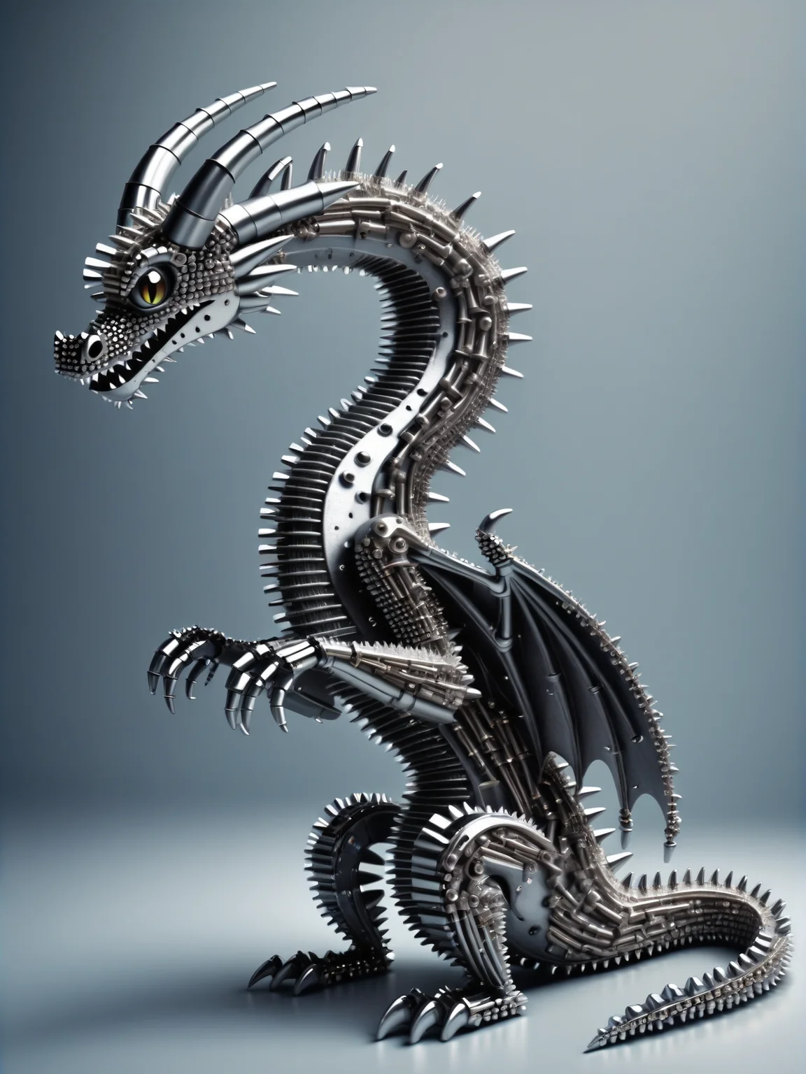 dragon, perched atop a craggy peak, moonlit night, fastenerswm, <lora:FastenersWMv0.4:1.2>