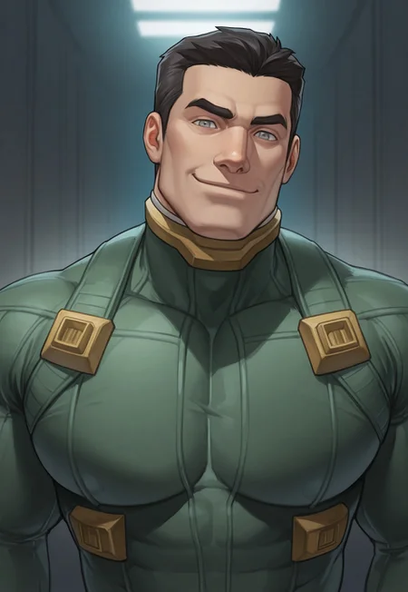 gay,1boy, t4dan0smt, short hair, black hair, grey eyes, older male, green bodysuit, male focus, mature male, male pectorals, best quality, masterpiece, amazing quality, very aesthetic, absurdres, masterpiece, best quality, amazing quality, very aesthetic, , newest, huge filesize, solo, mature male, handsome, standing, looking at viewer, smile, on military lockers room,skin tight, skindentation, large biceps, ((large pectorals)), upper body shot, portrait, mature male, handsome, looking at viewer, smile, face focus, cold lighting, intricate details, close proximity
rcamillo