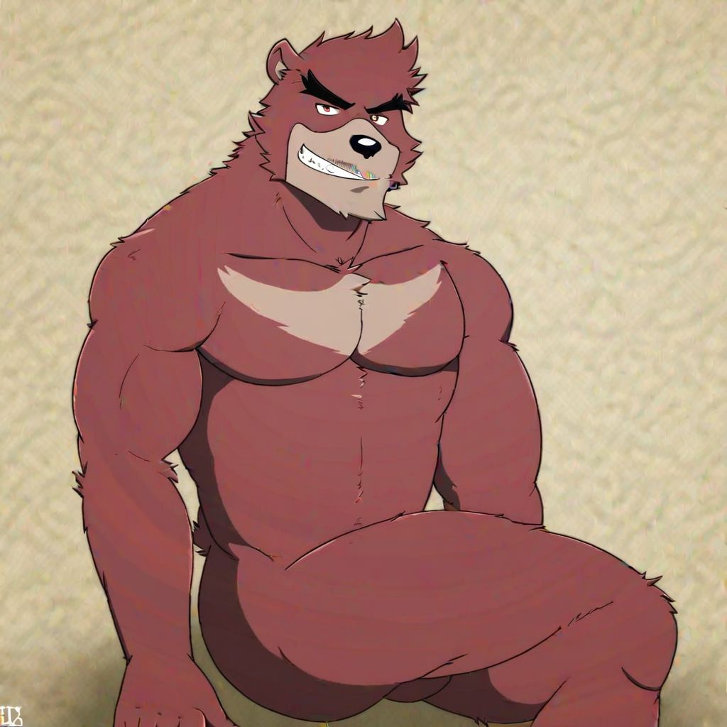 solo male, kumatetsu, anthro, bara, bear