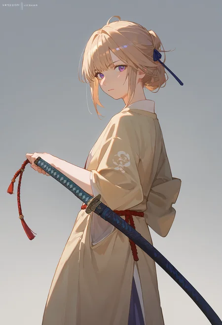 score_9, score_8_up, score_7_up, 1girl, sheathed sword, kimono, katana, looking at viewer, looking back, simple background
<lora:sheathed_sword_pony_1_final:1>