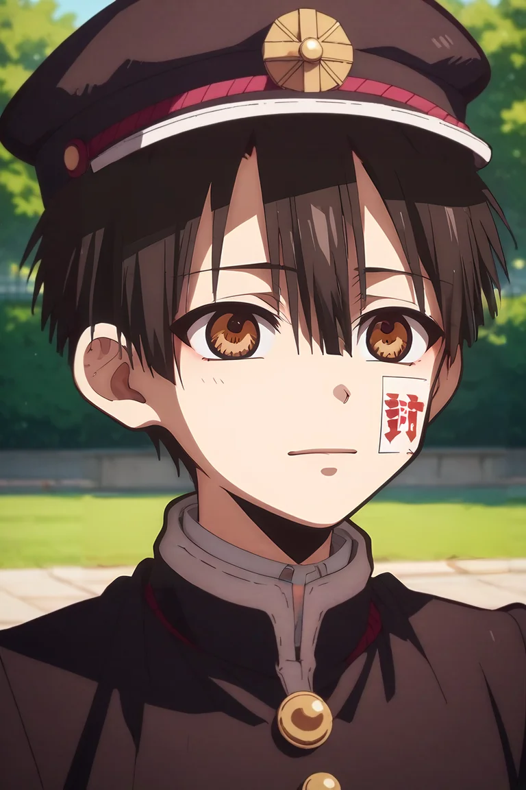 score_9, score_8_up, score_7_up, source_anime, rating_safe, intricate details, (photorealistic:0.6), , depth of field, 1boy, solo, male focus, <lora:hanako-kun_pony:0.88>, hanako-kun, black hair, brown eyes, short hair, hair between eyes, bangs, hat, , upper body, park, day, w arms, squinting, , <lora:sdxl_lightning_8step_lora:1>