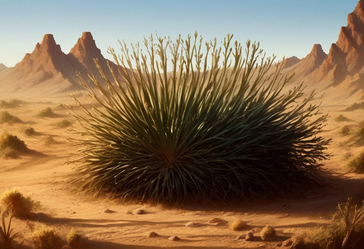 score_9, score_8_up, score_7_up, score_6_up, score_5_up, score_4_up, source_anime, morimee_style, volumetric lighting, desert, desertflora, yucca rostrata,