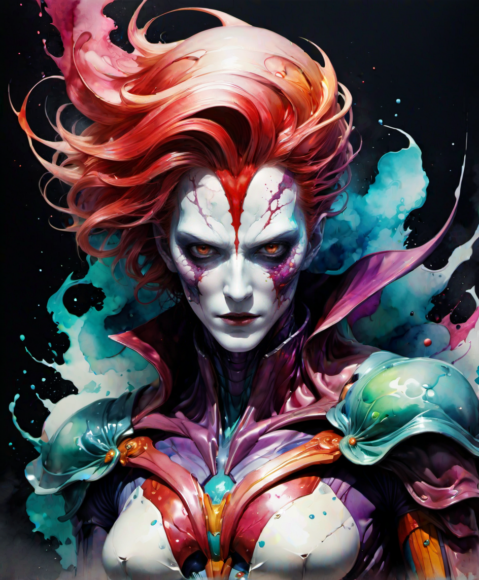 character,villain,art by yoshitaka amano and alberto seveso,in the style of pemo,masterpiece, <lora:PatricieMurcianoXLStyle-000003:0.7>