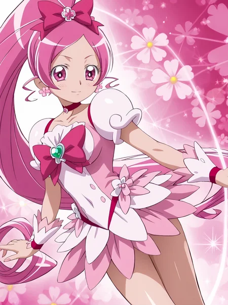 detailed background, shiny skin, posing,
<lora:cureblossom.pony:1.0>,
cureblossom,
large breasts,