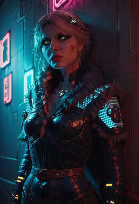 score_9, score_8_up, score_8_up, 1girl , <lora:ciriWitcher4Pony:1>,cw4,futuristic glowing neon armor, cyberpunk, neon lit city, leaning her back on a wall <lora:incase-ilff-v3-4:0.5> <lora:Expressive_H:0.65> <lora:g0th1cPXL:0.45>