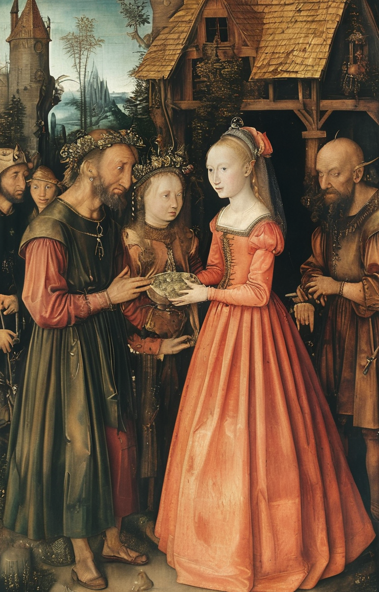 masterpiece,best quality,<lora:tbh183-sdxl:0.8>,illustration,style of Albrecht Durer, portrait of family