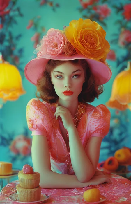 masterpiece,best quality,<lora:tbh154-sdxl:1>,illustration,style of Miles Aldridge, portrait of family