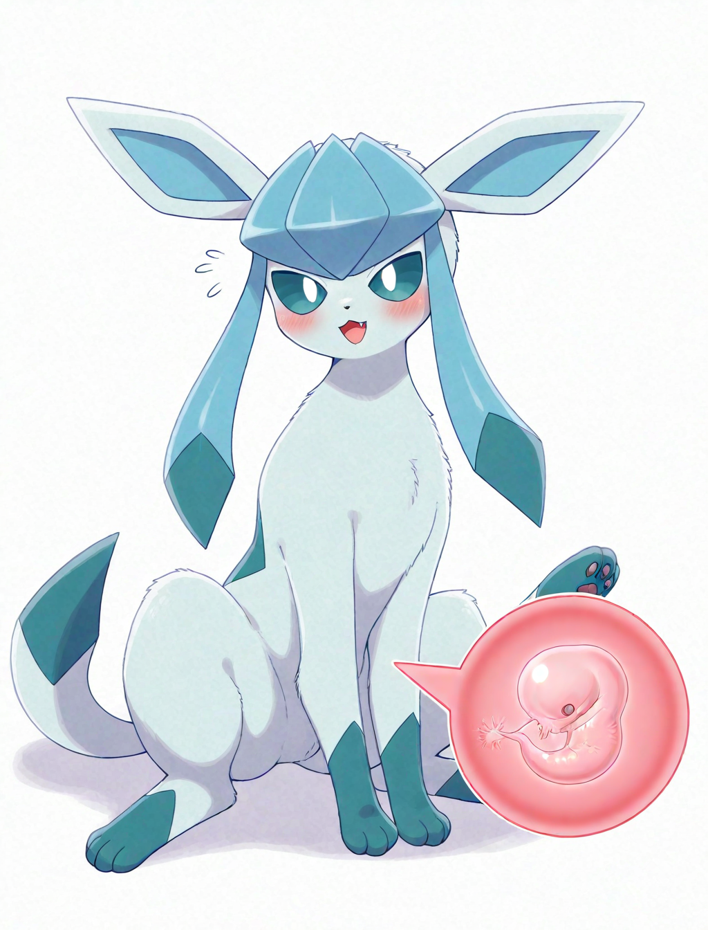 <lora:fetus_XL_illustrious-noob_v1:1> fetus, glaceon, pokemon, animal,, best quality, high quality,masterpiece, highres,neswst,