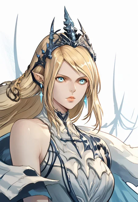 score_9, score_8_up, score_7_up, score_6_up, score_5_up, score_4_up, source_anime, solo, 1girl,
shivaFinalFantasy, blonde hair, armor, 1girl, lips, crown, pointy ears, long hair, jewelry, earrings, blue eyes, bare shoulders, tiara,
masterpiece, best quality, very aesthetic, absurdres,