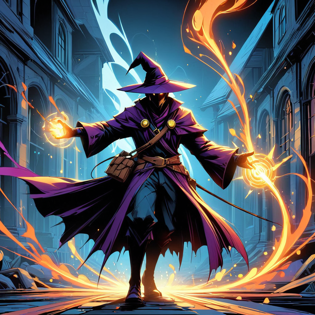 InkBlast, a mage casting a spell