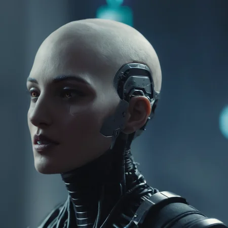 cinematic film still of <lora:perfection style:0.3>
<lora:detailed:0.1>
<lora:Chiaroscuro Lighting Style:0.3>
<lora:cyberpunk style v2:0.9>
<lora:Cyberpunk Style:0.1>
In Cyberpunk city a sculpture of a vampire woman with a bald cyborg head of wies,bionic,transhuman,Dystopia,Dystopian,kakotopia,Science fiction,high tech,low life,societal collapse,Artificial,Posthuman,future,futuristic,Artificial intelligence,Cyborg,genetically-enhanced humans,sci-fi,Cyberpunk Style,solo,open mouth,teeth,blurry,no humans,robot,science fiction,android,cable,damaged,mechanical parts,Cyberpunk Style , science fiction, futuristic setting, detailed background, dramatic light, dramatic shadow light, contrast, cinematic color, cinematic look, filmic, realistic, realism, perfection, perfect, different, cinematic, film, cinematography, artstation, Cyberpunk city style, Cyberpunk style, shallow depth of field, vignette, highly detailed, high budget, bokeh, cinemascope, moody, epic, gorgeous, film grain, grainy