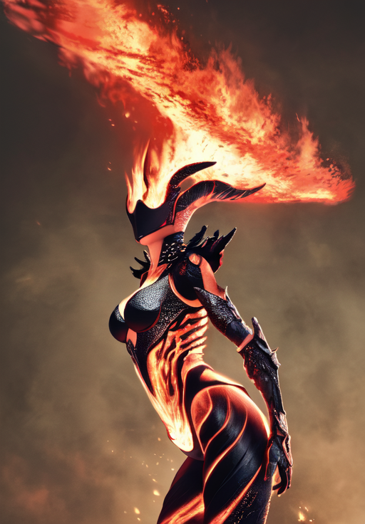 1girl, sfw, <lora:flame_atronach:0.8>, flame_atronach, 1girl, solo, narrow-hipped body, (masterpiece, best quality, absurdres, detailed, ultra-detailed:1.3), alluring, (trending on CGSociety, trending on pixiv, contest winner:1.3)
