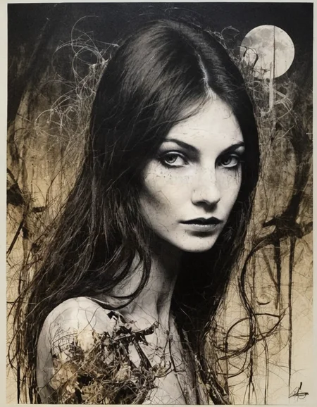 an underexposed creation by dave mckean of a lady <lora:AnalukXL8:1>