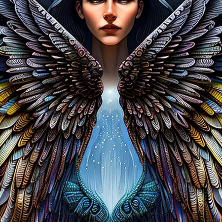 ((angel with large wings)), art by EMB_bontrex-225, gothic ornaments, industrial horror, (EMB_snkwlf-200:0.2), (blue), grunge, film noise, spine, collar bone, humanoid creature, horror, nerve system, biological horror, roots, nerves, high quality, 4k, fine details, sharp focus, art by jubbslineart_v2 , hd, highest quality