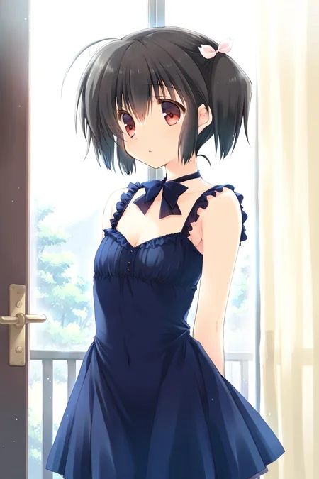 <lora:yuzuhara konomi IL:0.7>,yuzuhara konomi,red eyes,twintails,black hair,short hair,bow,flat chest,dress,, 1girl,masterpiece,best quality,amazing quality,very aesthetic,absurdres,newest,8K,prefect face, uncensored,