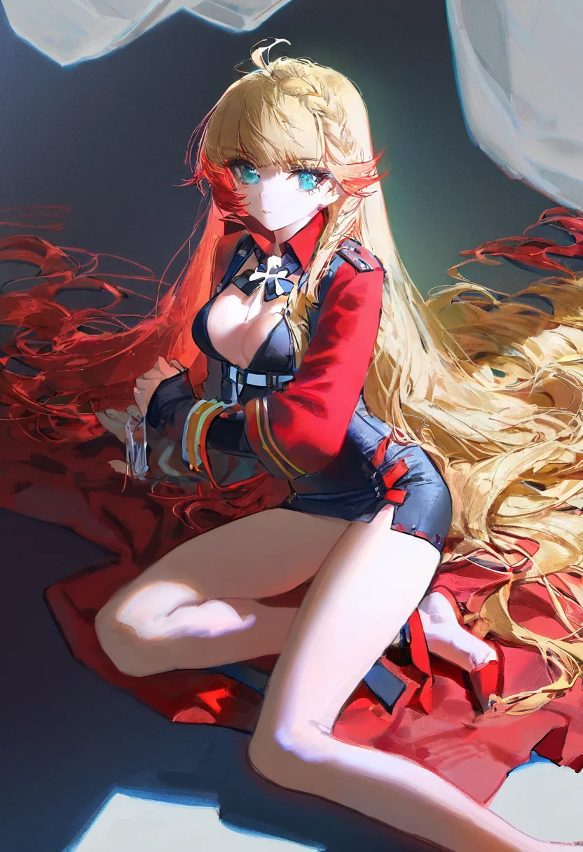 1girl, howe \(azur lane\) \(role\),azur lane, quasarcake,(ningen mame:0.9),ciloranko,sho \(sho lwlw\),(tianliang duohe fangdongye:0.3),ask \(askzy\),wlop,
, solo, long hair,bangs, blue eyes, blonde hair, medium breasts,aqua eyes ,very long hair, braid, red hair, multicolored hair,
, highres,best quality,masterpiece,
<lora:howe:0.7>