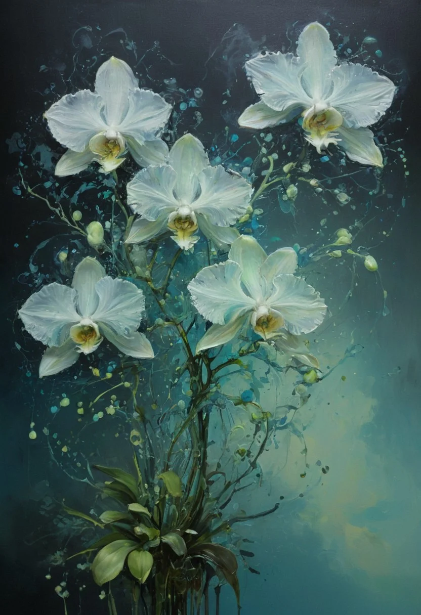 (by Ellen Jewett:1.5), (Bioluminescent Impressionism, organic radiance, bioluminescent alien orchids wines, luminous brushstrokes, ethereal landscapes, biotech emotion:1.3) <lora:xl_more_art-full_v1:0.5> <lora:add-detail-xl:1> <lora:RMSDXL_Creative:2>