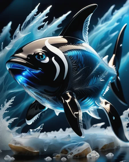 score_9, score_8_up, score_7_up, intricate details, rating_safe,
<lora:BioIceCrystalsPONY:1>, 1boy(made out of Jed-Blmicry, bioluminiscence, translucent,
feral furry, orca,
full body, looking at the viewer, solo, smiling), detailed background, depth of field, subsurface scattering, 
<lora:ral-chrosc-clr:0.3>, ral-chrosc-clr,
<lora:xl_more_art-full_v1:0.3>,
<lora:add-detail-xl:0.3>