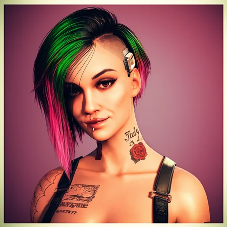 1girl,<lora:JudyAlvarez_3D_illustrious:0.5>,judy_cyberpunk,tattoo,piercing,short hair,brown eyes,multicolored hair,looking at viewer,<lora:Cyberpunk2077Style_illustrious:1>,cyberpunk2077style,realistic,masterpiece,newest,