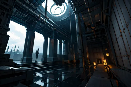 highly insanely detailed, masterpiece, top quality, best quality, highres, 4k, 8k, RAW photo, (very aesthetic, beautiful and aesthetic),
tsutomu nihei,nihei_tsutomu,blame!,blame gakuen!,abara,TNstyle,sidonia_no_kishi,(deep horizon,stairs,tower,tunnel,hangar,space,spacecraft,mausoleum),drainpipe,cables,tubes,industrial pipes,foggy,steam,smoke,fog,wire,fence,tentacles,lantern,dome,clouds,bridge,walkway,dark sky,black sky,
<lora:blamev2:0>,
(1girl:1.3),
solo focus,
rural school,âââ