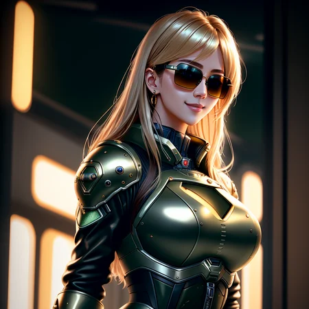 Masterpiece, absurdres,award winning photo, extremely detailed, amazing, fine detail, extremely detailed eyes and face, beautiful blonde woman, by lee jeffries nikon d850 film stock photograph 4 kodak portra 400 camera f1.6 lens rich colors hyper realistic lifelike texture dramatic lighting unrealengine trending on artstation cinestill 800 tungsten, dslayer, a man in a green and brown armor, the only thing they fear is you, rip and tear until it is done, he is doom, the slayer's time is now, posing for a picture, (sexy_scifi, Nadia in a silver space costume,exposed midriff, wearing sexy_scifi, posing for a picture in outer space, smiling, excited, wearing sunglasses:1.125) ,<lora:Cyber_Armor:0.65>
<lora:Nadia:0.65>