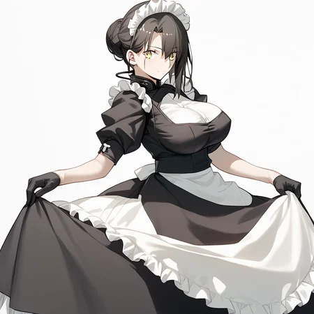 <lora:Takeuchi_Takashi_PonyXL_style_v01:1>
<lora:agent.pony:1>
score_9 , score_8_up , score_7_up , source_anime , 
masterpiece , best quality , ultra-detailed , 
BREAK
agent \(girls' frontline\), maid
1girl , woman , huge breasts , light smile , light blush , ((jeanne d'arc (fate)):0.5)  , 
long black hair  , maid dress ,  
holding