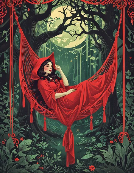 little red riding hood napping in a hammock novuschroma15 style art deco <lora:novuschroma15 style:0.7> <lora:sdxl_lightning_8step_lora:1>